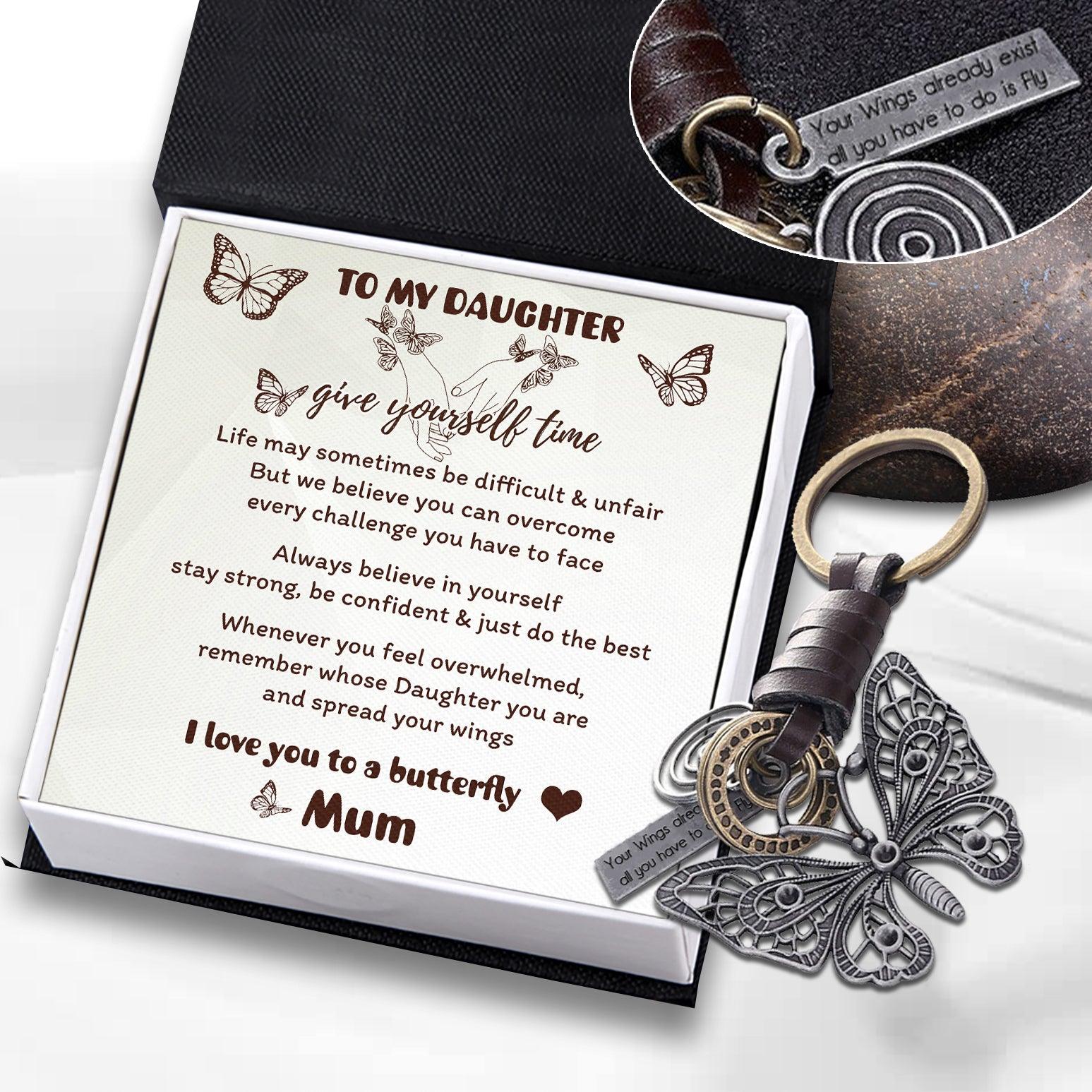 Butterfly Vintage Keychain - Butterfly - To My Daughter - I Love You To A Butterfly - Augkwc17003 - Gifts Holder