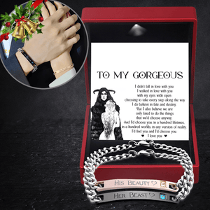 Chain Crystal Couple Bracelet - Family - To My Gorgeous - I Walked In Love With You - Augbzd13001 - Gifts Holder