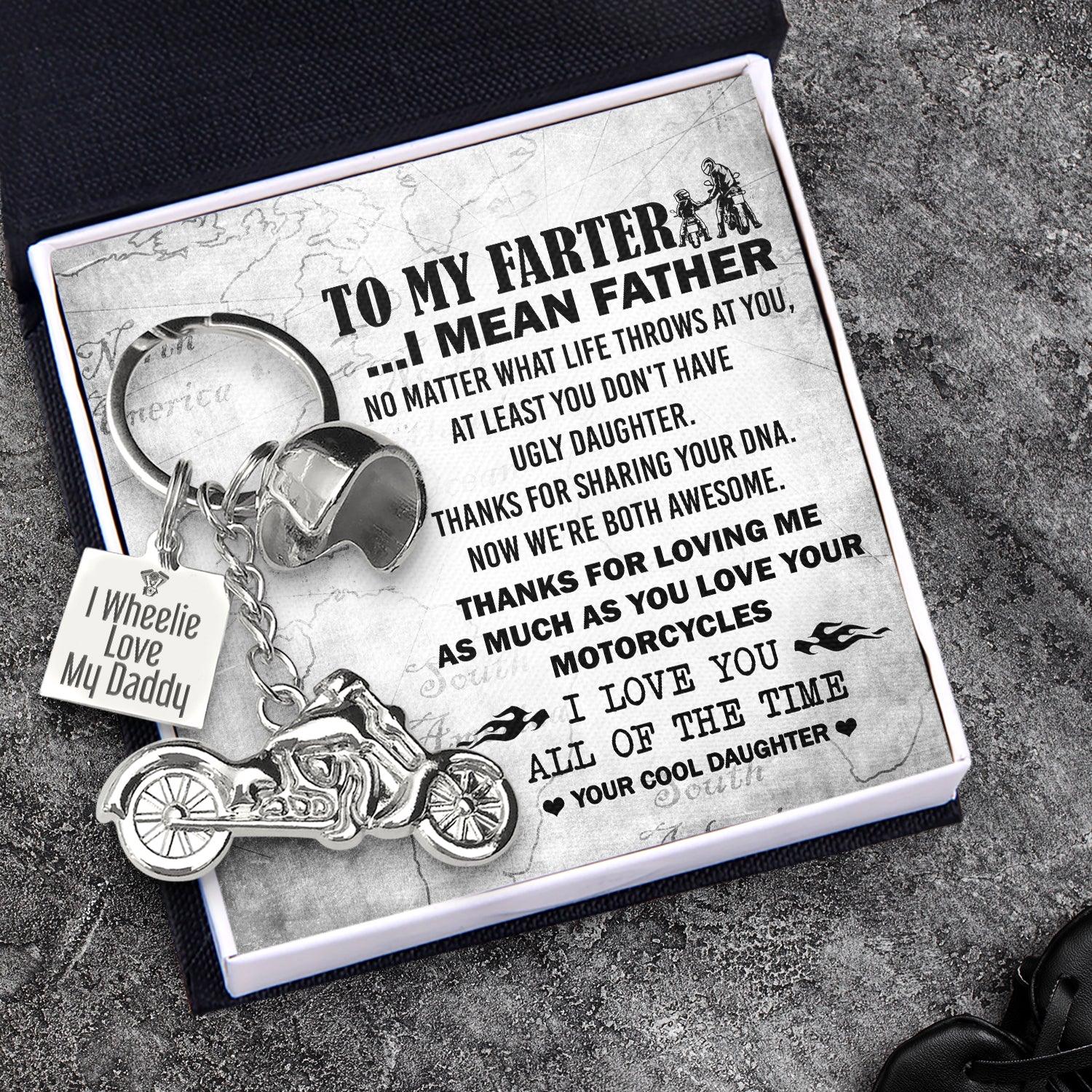 Classic Bike Keychain - Biker - To My Father - From Daughter - I Love You All Of The Time - Augkt18004 - Gifts Holder