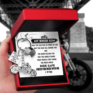 Classic Bike Keychain - Biker - To My Son - I Love You - Augkt16012 - Gifts Holder