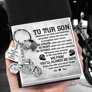 Classic Bike Keychain - Biker - To Our Son - We Love You - Augkt16002 - Gifts Holder