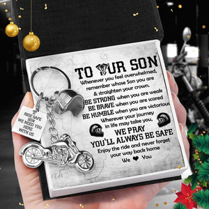 Classic Bike Keychain - Biker - To Our Son - We Love You - Augkt16002 - Gifts Holder