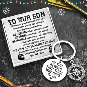 Compass Keychain - Biker - To My Son - We Love You - Augket16002 - Gifts Holder