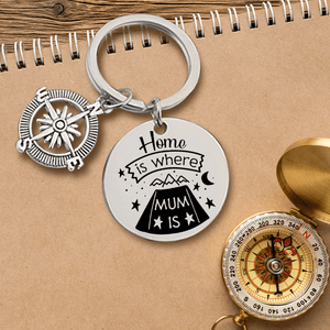 Compass Keychain - Camping - To My Dear Mum - I Love You To The Forest & Back - Augkw19006 - Gifts Holder