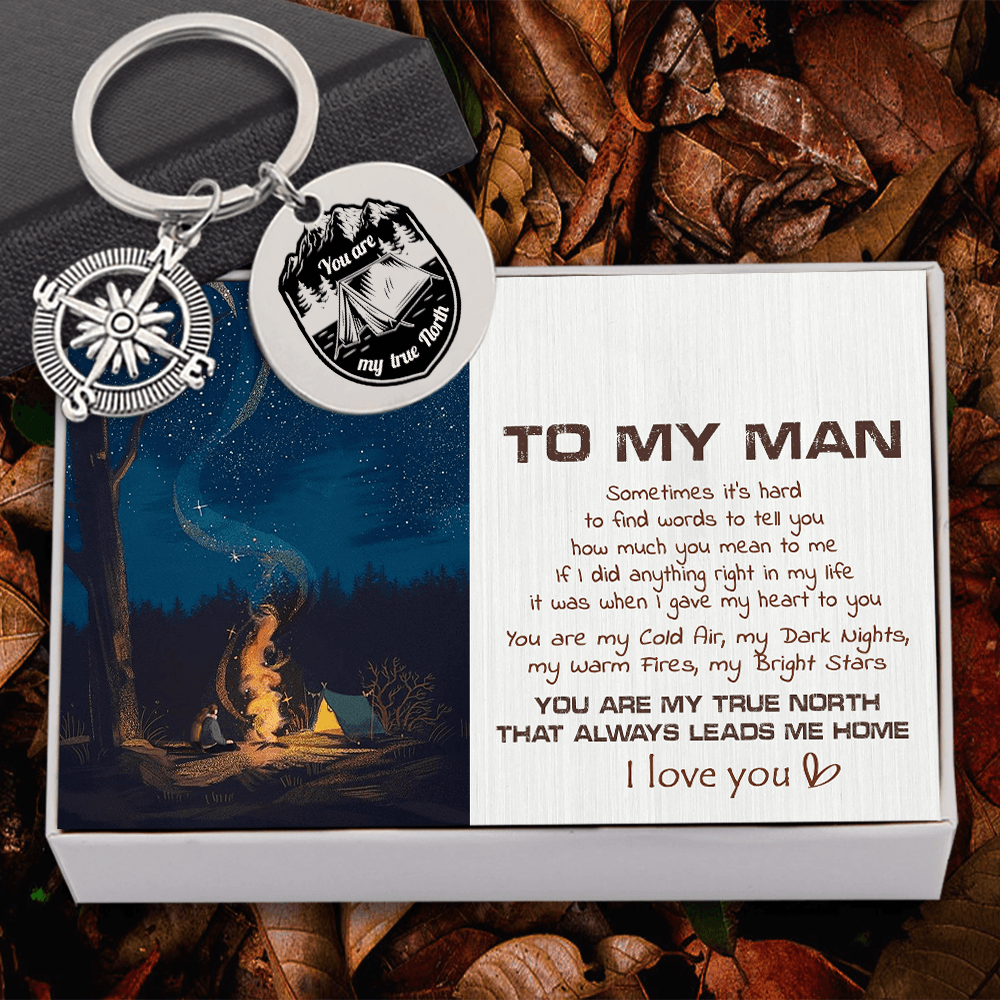 Compass Keychain - Camping - To My Man - I Love You - Augkw26012 - Gifts Holder