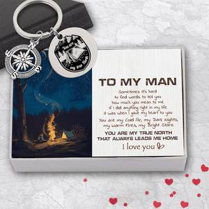 Compass Keychain - Camping - To My Man - I Love You - Augkw26012 - Gifts Holder