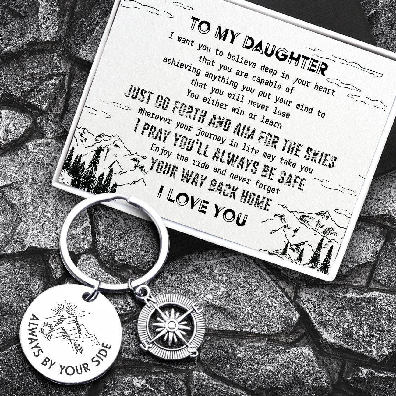 Compass Keychain - Family - To My Daughter - I Pray You'll Always Be Safe - Augkw17001 - Gifts Holder