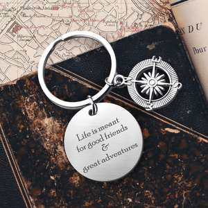 Compass Keychain - Hiking - To My Best Hiking Partner - Life Is Meant For Good Friends - Augkw33001 - Gifts Holder