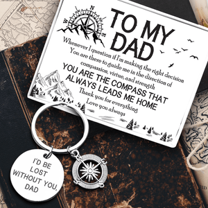 Compass Keychain - Hiking - To My Dad - You Are The Compass - Augkw18002 - Gifts Holder