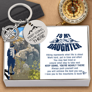 Compass Keychain - Hiking - To My Daughter - Always Push Yourself And You Will Achieve The Best You Can - Augkw17007 - Gifts Holder