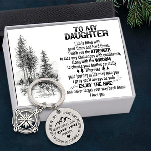 Compass Keychain - Hiking - To My Daughter - I Hope You Believe In Yourself - Augkw17002 - Gifts Holder