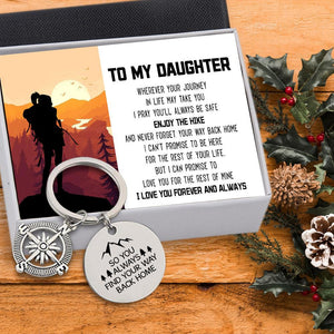 Compass Keychain - Hiking - To My Daughter - So You Always Find Your Way Back Home - Augkw17003 - Gifts Holder