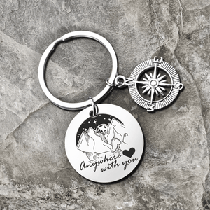 Compass Keychain - Hiking - To My Future Wife - I'll Love You Till The End Of Time - Augkw25001 - Gifts Holder