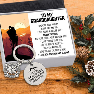 Compass Keychain - Hiking - To My Granddaughter - I Love You Forever And Always - Augkw23001 - Gifts Holder