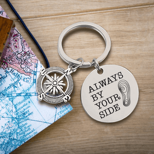 Compass Keychain - Hiking - To My Hiking Daughter - We'll Always Be Connected By Our Hearts - Augkw17008 - Gifts Holder