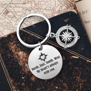 Compass Keychain - Hiking - To My Man - Because Of You, My Life Is Filled With Adventure, Wonder & Happiness - Augkw26022 - Gifts Holder