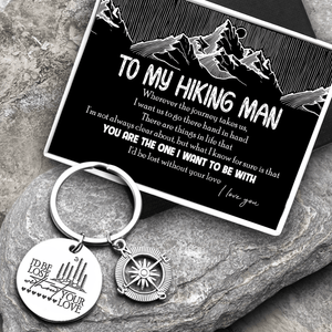 Compass Keychain - Hiking - To My Man - I'd Be Lost Without Your Love - Augkw26019 - Gifts Holder