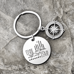 Compass Keychain - Hiking - To My Man - I'd Be Lost Without Your Love - Augkw26019 - Gifts Holder