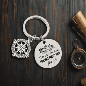 Compass Keychain - Hiking - To My Man - I Love You To The Mountains & Back - Augkw26009 - Gifts Holder