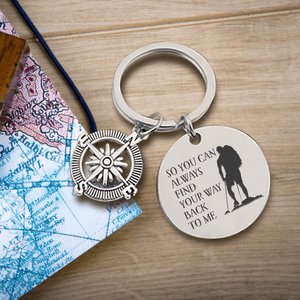 Compass Keychain - Hiking - To My Man - Thank You For Allowing Our Love To Guide The Way - Augkw26017 - Gifts Holder