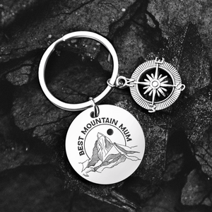 Compass Keychain - Hiking - To My Mum - The Best Mountain Mum Ever - Augket19002 - Gifts Holder