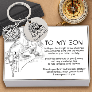 Compass Keychain - Hiking - To My Son - I Wish You Adventure On Your Journey - Augkw16012 - Gifts Holder