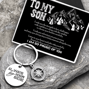 Compass Keychain - Hiking - To My Son - Remember How Much You Are Loved - Augkw16015 - Gifts Holder