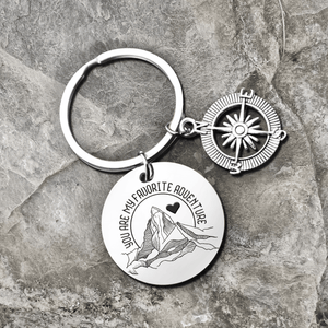 Compass Keychain - Hiking - To My Soulmate - I Love You To The Mountains And Back - Augkw13003 - Gifts Holder