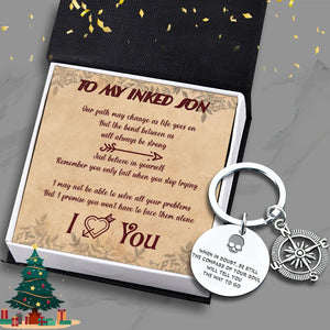 Compass Keychain - Tattoo - To My Son - I Love You - Augket16003 - Gifts Holder