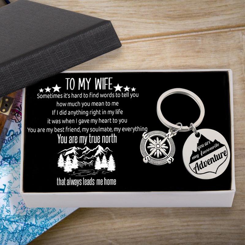 Compass Keychain - To My Wife - You Are My Favourite Adventure - Augkw15001 - Gifts Holder