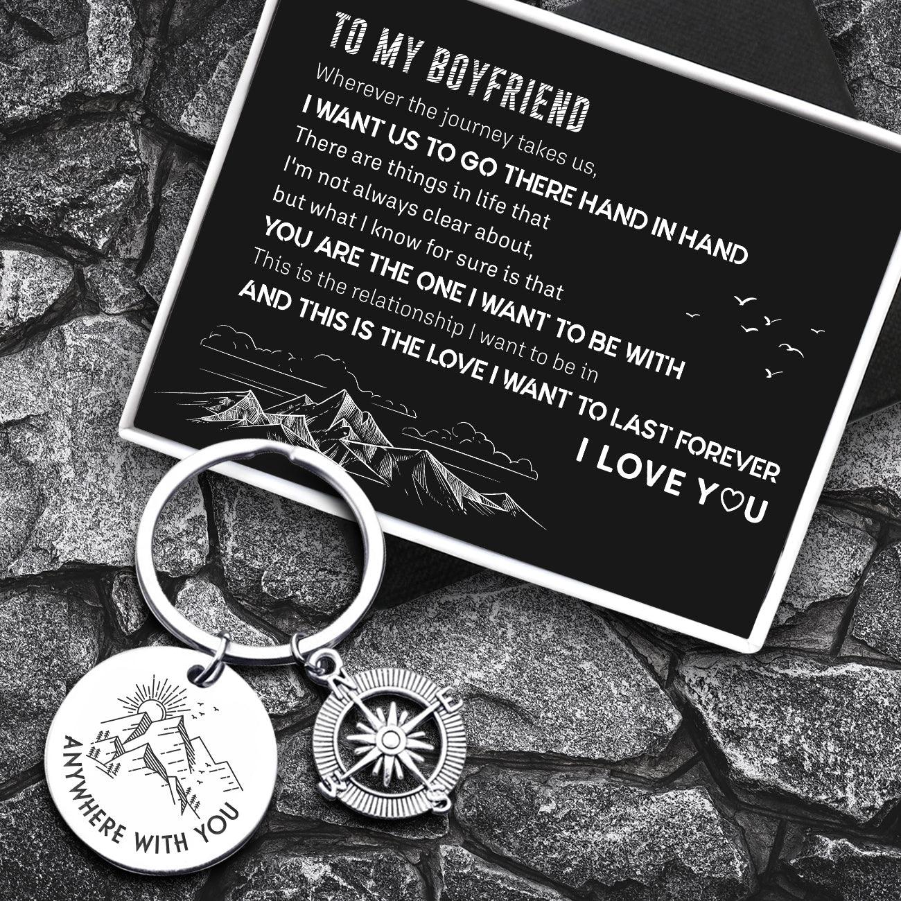 Compass Keychain - Travel - To My Boyfriend - I Want Us To Go There Hand In Hand - Augkw12001 - Gifts Holder