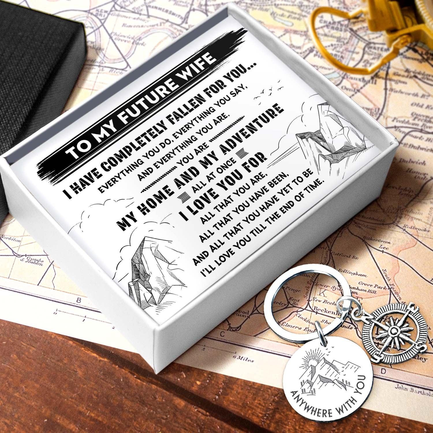 Compass Keychain - Travel - To My Future Wife - I Love You For - Augkw25002 - Gifts Holder