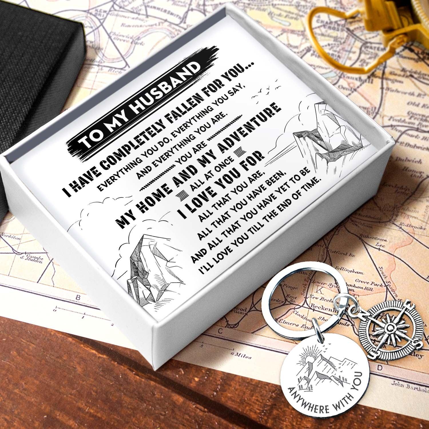 Compass Keychain - Travel - To My Husband - I Love You For - Augkw14003 - Gifts Holder