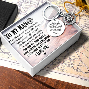 Compass Keychain - Travel - To My Man - I Love You - Augkw26015 - Gifts Holder