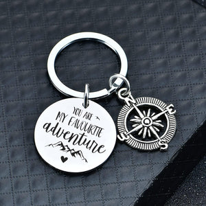 Compass Keychain - Travel - To My Man - You Are My Best Friend, My Soulmate, My Everything - Augkw26016 - Gifts Holder