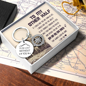 Compass Keychain - Travel - To My Man - You Are My True North - Augkw26014 - Gifts Holder