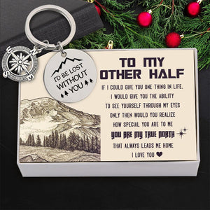 Compass Keychain - Travel - To My Other Half - You Are My True North That Always Leads Me Home - Augkw26008 - Gifts Holder