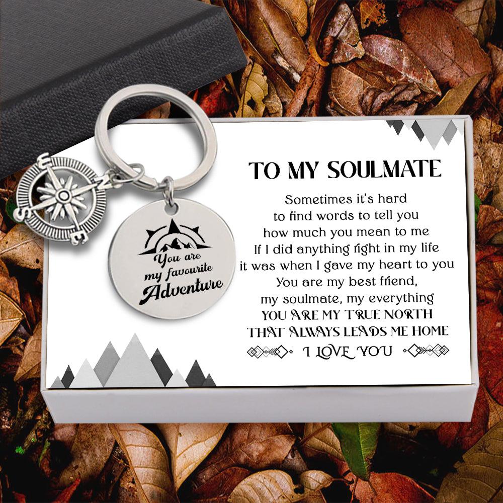 Compass Keychain - Travel - To My Soulmate - You Are My True North That Always Leads Me Home - Augkw13002 - Gifts Holder