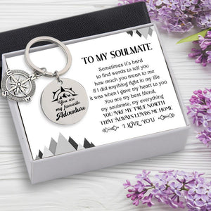 Compass Keychain - Travel - To My Soulmate - You Are My True North That Always Leads Me Home - Augkw13002 - Gifts Holder