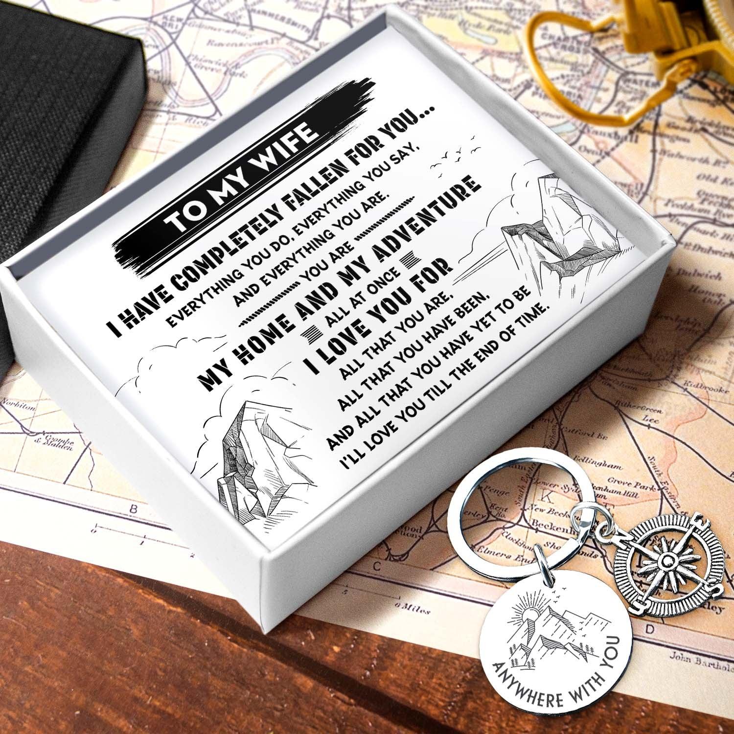 Compass Keychain - Travel - To My Wife - I Love You For - Augkw15005 - Gifts Holder