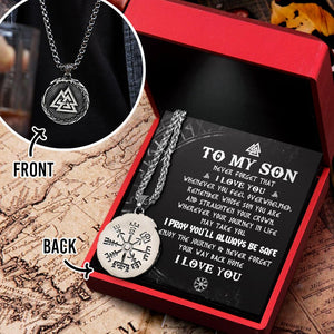 Compass Nordic Necklace - Viking - To My Son - Enjoy The Journey - Augnfv16001 - Gifts Holder