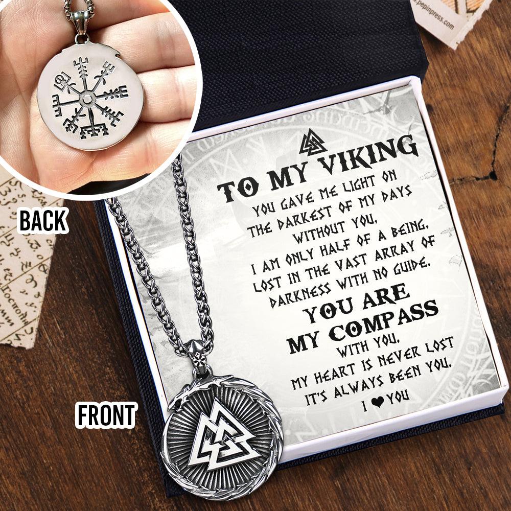 Compass Nordic Necklace - Viking - To My Viking Man - You Are My Compass - Augnfv26003 - Gifts Holder