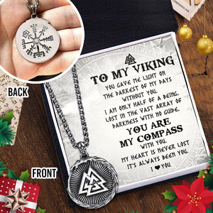 Compass Nordic Necklace - Viking - To My Viking Man - You Are My Compass - Augnfv26003 - Gifts Holder