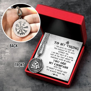 Compass Nordic Necklace - Viking - To My Viking Man - You Are My Compass - Augnfv26003 - Gifts Holder