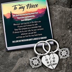 Compass Puzzle Keychains - Family - To My Niece - I'll Always Be By Your Side - Augkdf28001 - Gifts Holder