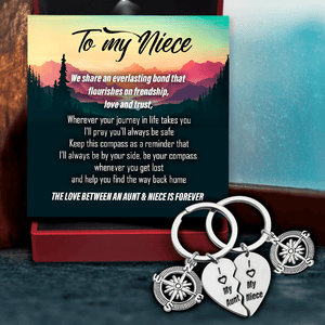 Compass Puzzle Keychains - Family - To My Niece - I'll Always Be By Your Side - Augkdf28001 - Gifts Holder