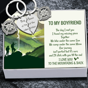 Compass Puzzle Keychains - Hiking - To My Boyfriend - We Camp Under The Same Moon - Augkdf12001 - Gifts Holder