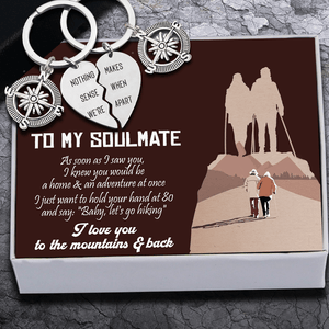 Compass Puzzle Keychains - Hiking - To My Soulmate - "Baby, Let's Go Hiking" - Augkdf13003 - Gifts Holder