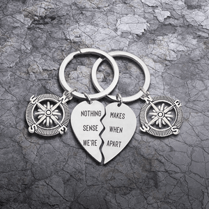 Compass Puzzle Keychains - Hiking - To My Soulmate - "Baby, Let's Go Hiking" - Augkdf13003 - Gifts Holder