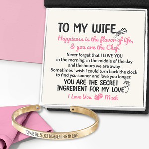 Cooking Bracelet - Cooking - To My Stunning Wife - Happiness Is The Flavor Of Life - Augbzf15004 - Gifts Holder